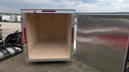 New 2026 LEGEND 5x8 + 1' V-Nose Thunder Enclosed Cargo Trailer w/ Barn Door