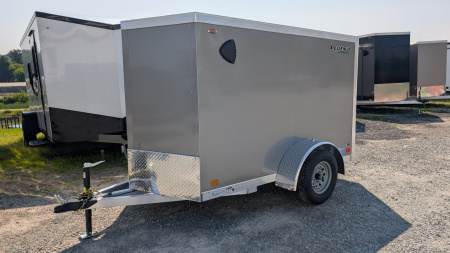 New 2026 LEGEND 5x8 + 1' V-Nose Thunder Enclosed Cargo Trailer w/ Barn Door