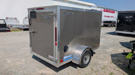 New 2026 LEGEND 5x8 + 1' V-Nose Thunder Enclosed Cargo Trailer w/ Barn Door