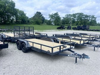 New 2026 IRON BULL 83X16 UTILITY TRAILER W/TANDEM AXLES AND 2 BRAKES