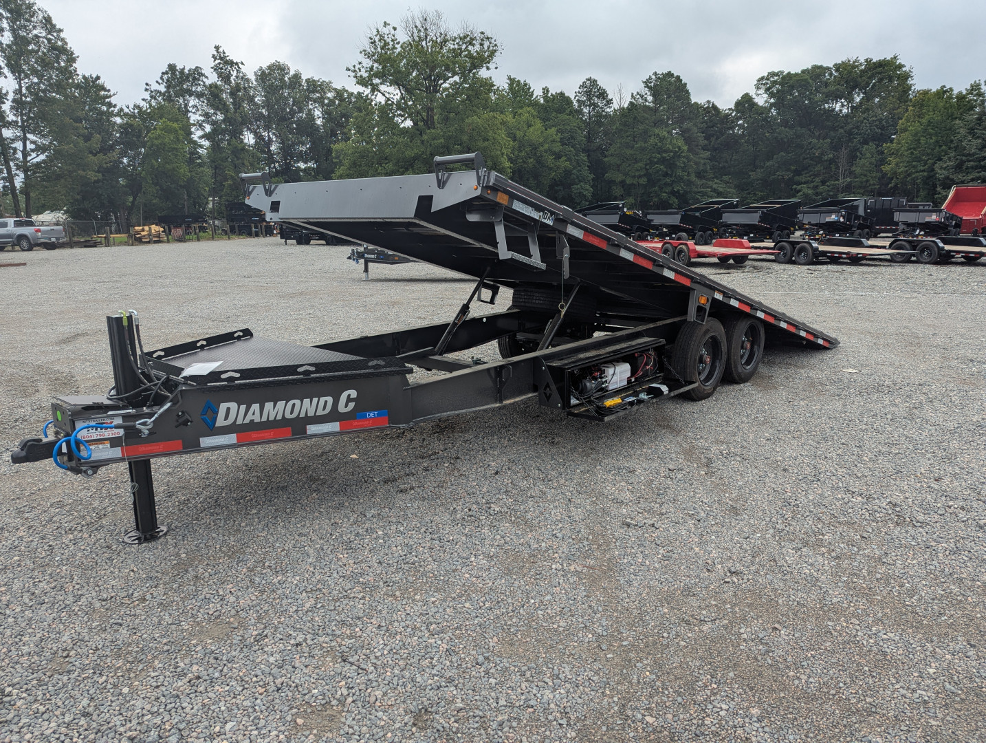New 2025 Diamond C 22' DET Deckover Tilt Trailer 18000 GVWR