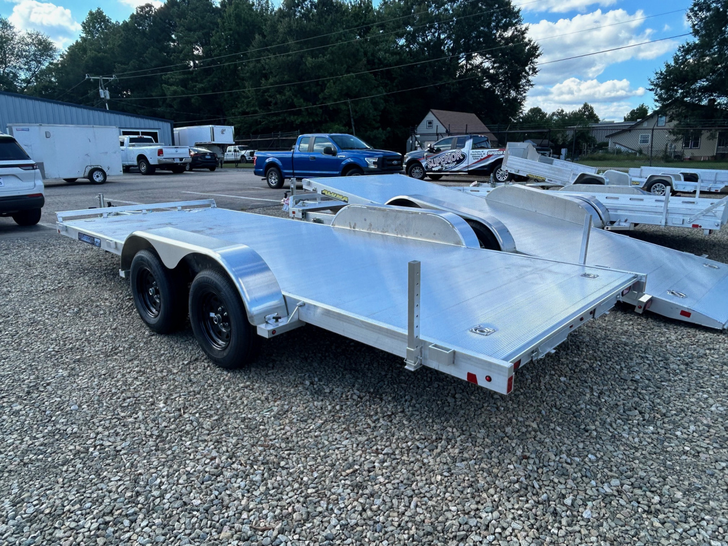 New 2026 Aluma 8218 w/ Slide Out Ramps Car Trailer