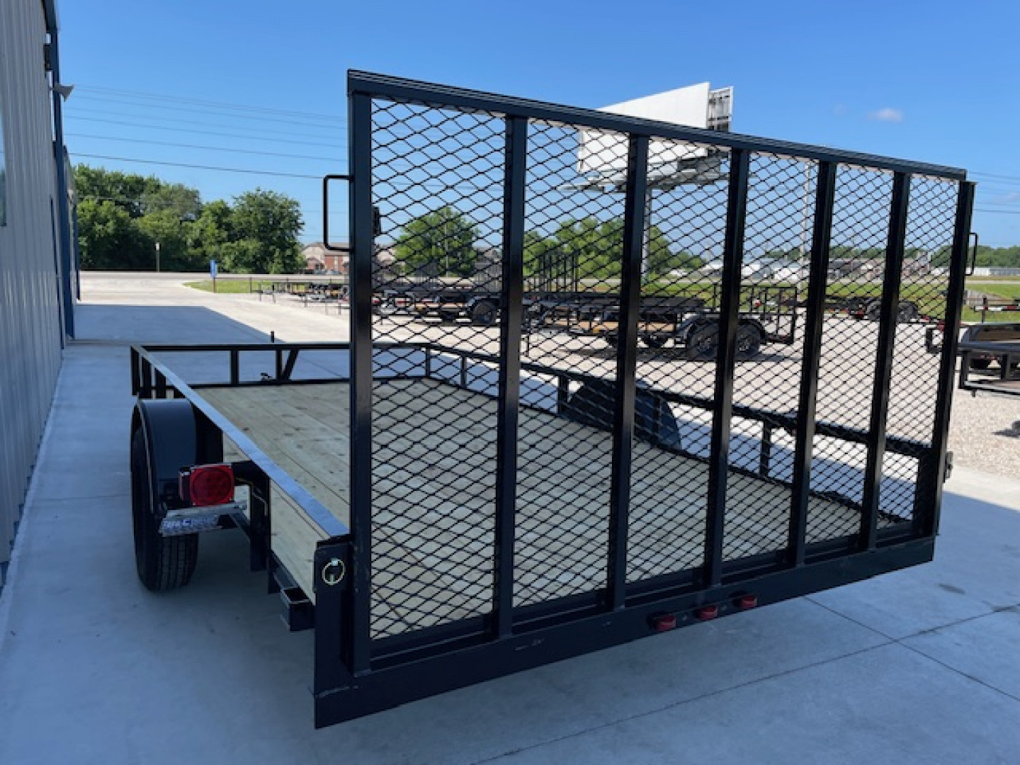 New 2025 DAVIDSON 83X14 SINGLE AXLE ANGLE TOP UTILITY TRAILER W/ 4' GATE