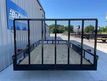 New 2025 DAVIDSON 83X14 SINGLE AXLE ANGLE TOP UTILITY TRAILER W/ 4' GATE