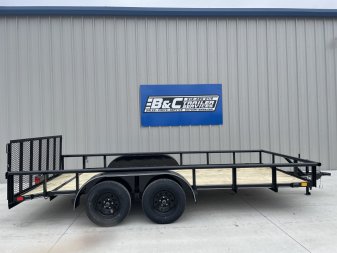 New 2025 DAVIDSON 83X16 PIPE TOP (2) TANDEM AXLE UTILITY TRAILER W/ 36  GATE AND DOVE TAIL