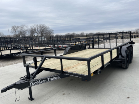 New 2025 DAVIDSON 83X16 PIPE TOP (2) TANDEM AXLE UTILITY TRAILER W/ 36" GATE AND DOVE TAIL