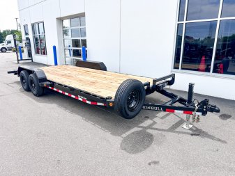 New 83X20 (18+2) 10K EQUIPMENT TRAILER W/SLIDE  IN RAMPS -BLACK