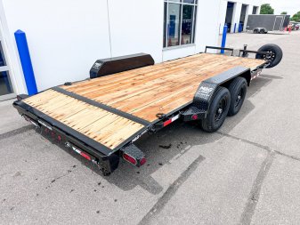 New 83X20 (18+2) 10K EQUIPMENT TRAILER W/SLIDE  IN RAMPS -BLACK