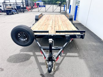 New 83X20 (18+2) 10K EQUIPMENT TRAILER W/SLIDE  IN RAMPS -BLACK