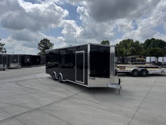 New NEW 2025 Formula Triumph ALUMINUM 8.5x24 +V, 7’ TALL, WHITE Interior, QUALITY Enclosed Rear Ramp Car Hauler Cargo Trailer