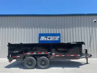New 2025 TOP HAT DPX140 7x16 BUMPER PULL DUMP TRAILER, 3' WALLS, (2)7000LB TANDEM AXLES, 14,000LB GVWR