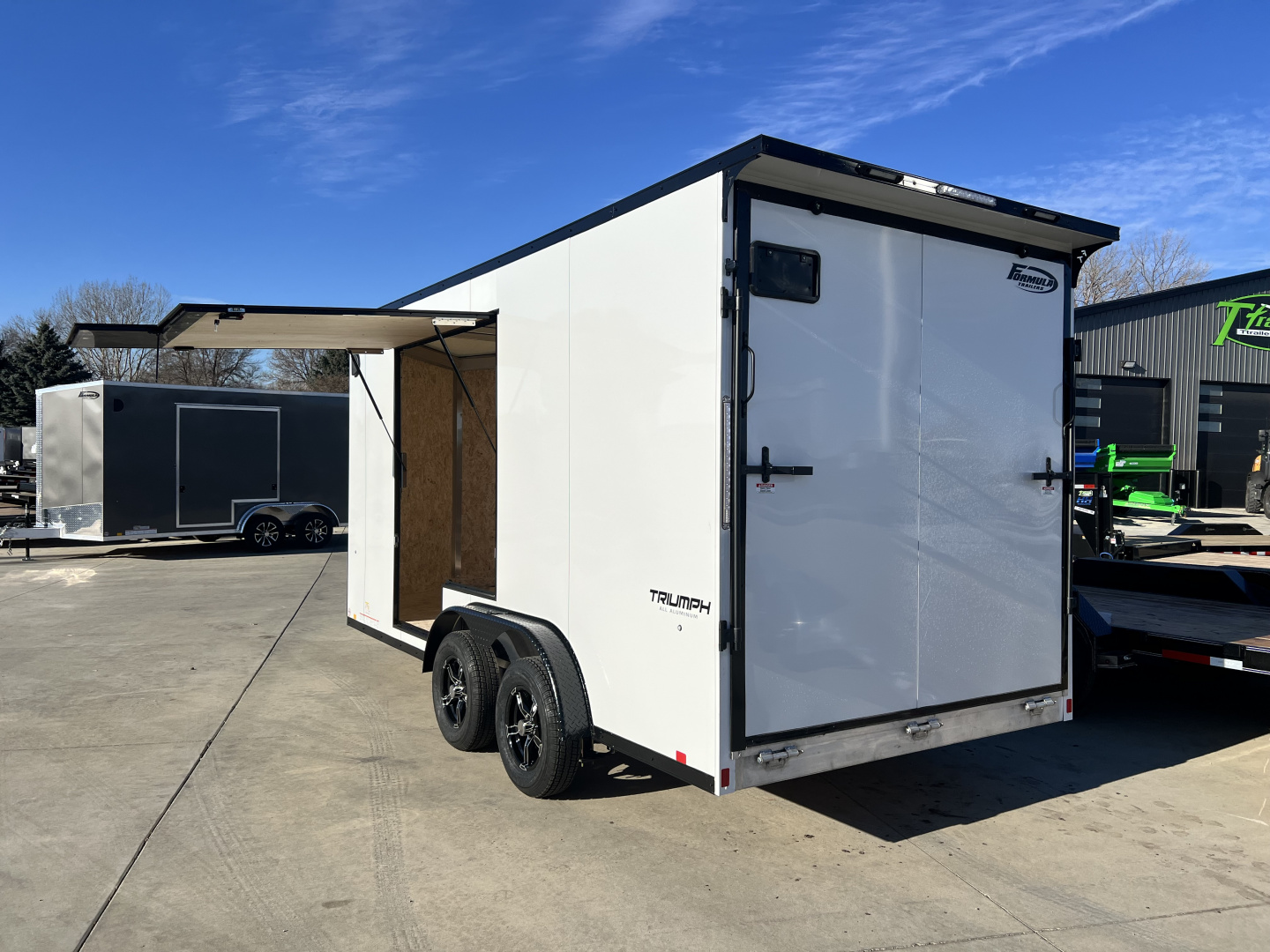 New NEW 2026 Formula 7.5x16 +V Triumph ALL ALUMINUM, QUALITY, 88” TALL BLACKOUT Edition Ramp 86” dr opening Enclosed Cargo Trailer