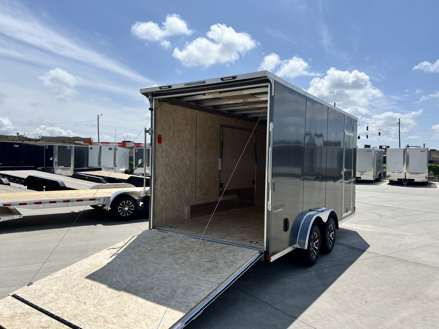 New NEW 2025 Formula 7.5x16 +V Triumph ALL ALUMINUM, WHITE Interior, QUALITY, 88” TALL Ramp 86” dr opening Enclosed Cargo Trailer