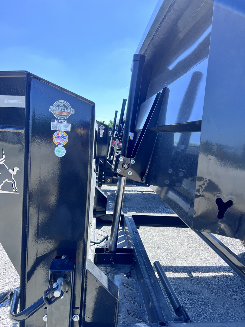 New 2026 IRON BULL 83 X 14 GOOSENECK DUMP TRAILER W/ 48" SIDES AND TELESCOPIC HOIST