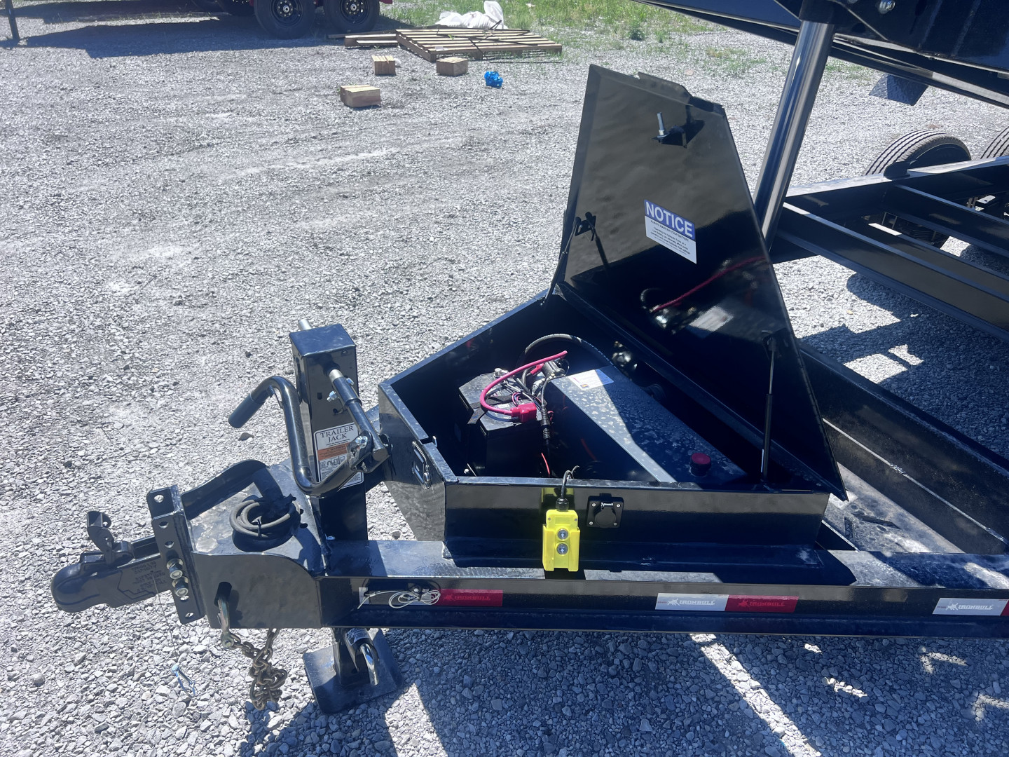 New 2024 IRON BULL 83X14 DUMP TRAILER W/ TELESCOPIC HOIST