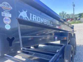 New 2024 IRON BULL 83X14 DUMP TRAILER W/ TELESCOPIC HOIST