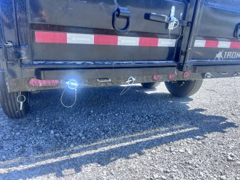New 2024 IRON BULL 83X14 DUMP TRAILER W/ TELESCOPIC HOIST