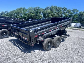 New 2024 IRON BULL 83X14 DUMP TRAILER W/ TELESCOPIC HOIST