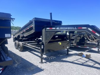 New 2026 IRON BULL 83 X 16 GOOSENECK DUMP TRAILER W/ TELESCOPIC HOIST