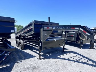 New 2026 IRON BULL 83 X 14 GOOSENECK DUMP TRAILER W/ TELESCOPIC HOIST