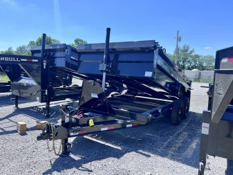 New 2024 IRON BULL 83X14 DUMP TRAILER W/ TELESCOPIC HOIST