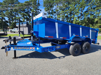 New 2025 RawMaxx LPXT 7x14 14K Telescopic Dump Trailer w/ 3' Sides