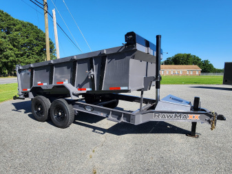 New 2025 RawMaxx LPXT 7x14 14K Telescopic Dump Trailer w/ 3' Sides