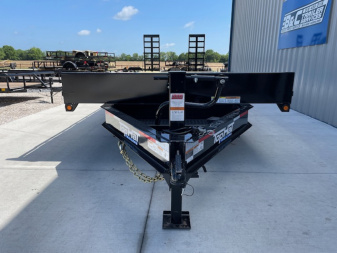 New 2025 TOP HAT 24'X102 DECKOVER BUMPER PULL EQUIPMENT TRAILER, 4' DOVETAIL, (2)7000lb TANDEM AXLES, 14,000lb. GVWR, FOLD UP RAMPS