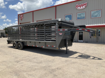 2025 Delco 6'8"x24' GN Bar Top Livestock Trailer - B8 Cattleman