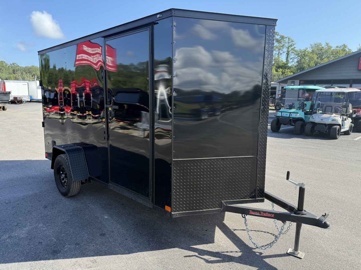 New TX6X12SA TEXAS TRAILERS 6' X 12' CRAGO / ENCLOSED TRAILER W/ REAR RAMP DOOR & SIDE DOOR