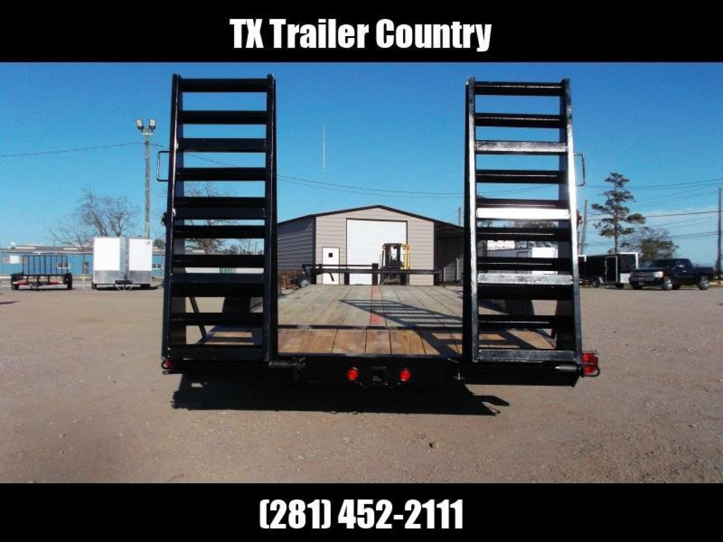 New 2025 J&C TRAILERS 83x20 Heavy Duty 14K Car Hauler / Equipment Trailer / Flat Deck / 7000# Axles / 10K Jack / 2ft Dovetail / 5ft HD Stand Up Ramps