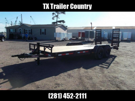 New 2025 J&C TRAILERS 83x20 Heavy Duty 14K Car Hauler / Equipment Trailer / Flat Deck / 7000# Axles / 10K Jack / 2ft Dovetail / 5ft HD Stand Up Ramps