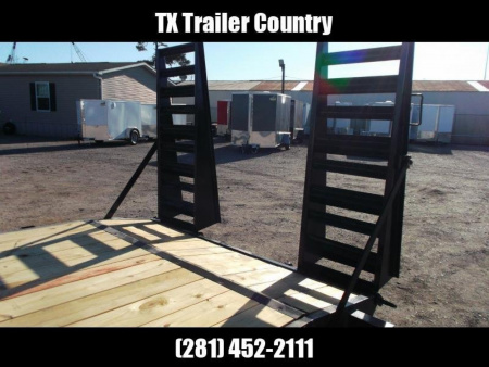 New 2025 J&C TRAILERS 83x20 Heavy Duty 14K Car Hauler / Equipment Trailer / Flat Deck / 7000# Axles / 10K Jack / 2ft Dovetail / 5ft HD Stand Up Ramps