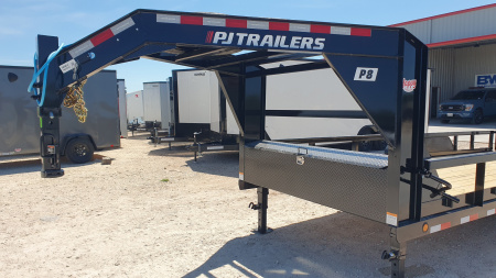 New 2026 PJ 83"x20' Gooseneck Angle Pipetop Trailer – P8