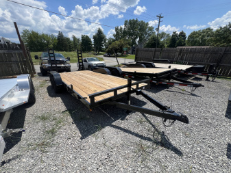 New 2025 P & T Trailers 7K 14+2 ST UP RMPS WOOD Utility Trailer