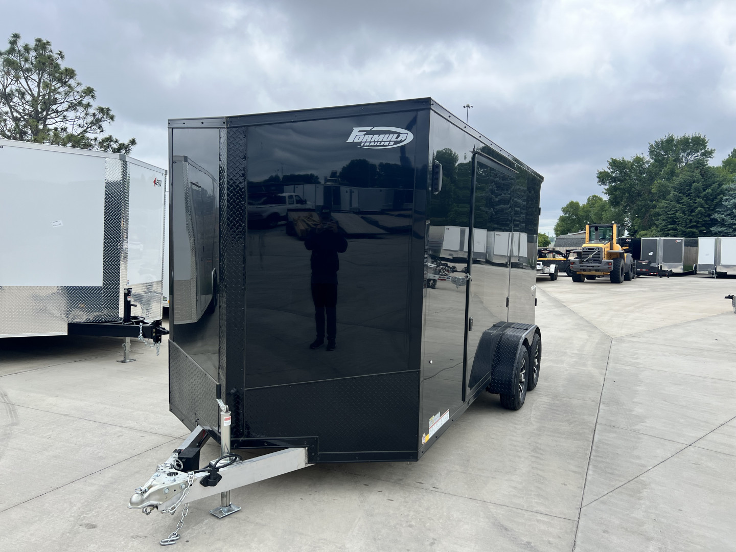 New NEW 2026 Formula 7x16 +V Triumph ALL ALUMINUM, WHITE Interior, QUALITY, 88” TALL BLACKOUT Edition Ramp 86” dr opening Enclosed Cargo Trailer