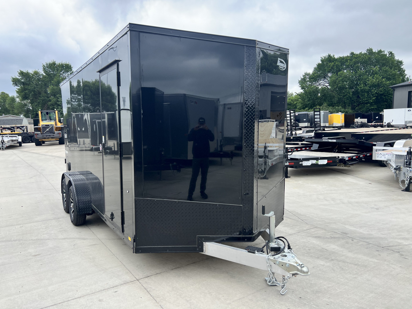 New NEW 2026 Formula 7x16 +V Triumph ALL ALUMINUM, WHITE Interior, QUALITY, 88” TALL BLACKOUT Edition Ramp 86” dr opening Enclosed Cargo Trailer