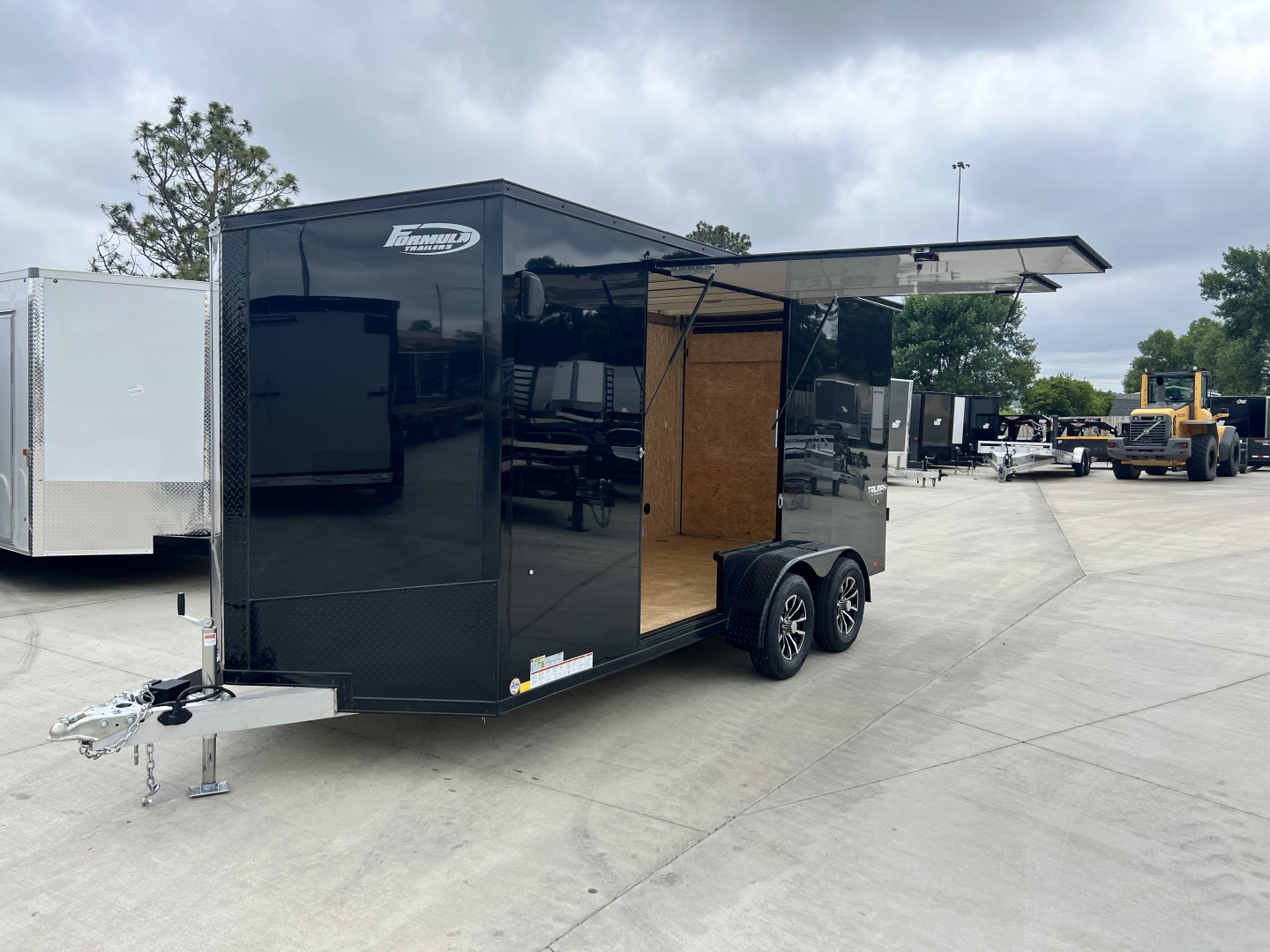New NEW 2026 Formula 7x16 +V Triumph ALL ALUMINUM, WHITE Interior, QUALITY, 88” TALL BLACKOUT Edition Ramp 86” dr opening Enclosed Cargo Trailer