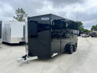 New NEW 2026 Formula 7x16 +V Triumph ALL ALUMINUM, WHITE Interior, QUALITY, 88” TALL BLACKOUT Edition Ramp 86” dr opening Enclosed Cargo Trailer