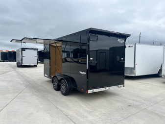 New NEW 2026 Formula 7x16 +V Triumph ALL ALUMINUM, WHITE Interior, QUALITY, 88” TALL BLACKOUT Edition Ramp 86” dr opening Enclosed Cargo Trailer