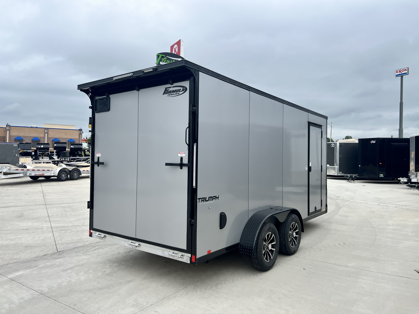 New NEW 2026 Formula 7x16 +V Triumph ALL ALUMINUM, WHITE Interior, QUALITY, 88” TALL BLACKOUT Edition Ramp 86” dr opening Enclosed Cargo Trailer