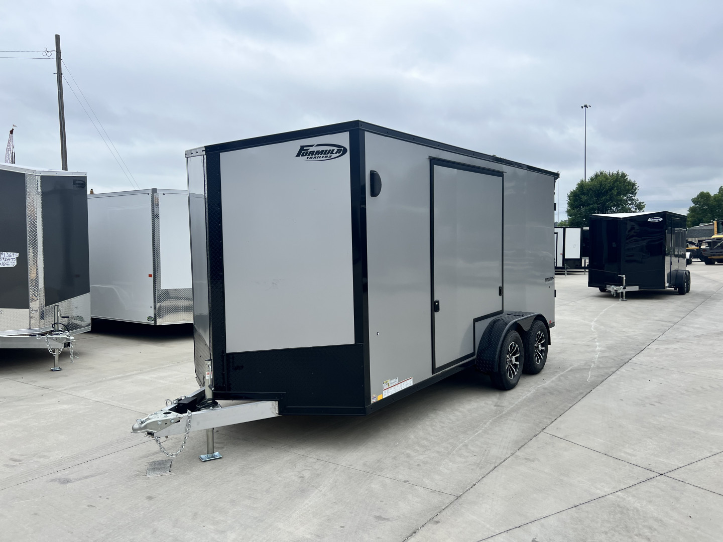 New NEW 2026 Formula 7x16 +V Triumph ALL ALUMINUM, WHITE Interior, QUALITY, 88” TALL BLACKOUT Edition Ramp 86” dr opening Enclosed Cargo Trailer