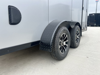 New NEW 2026 Formula 7x16 +V Triumph ALL ALUMINUM, WHITE Interior, QUALITY, 88” TALL BLACKOUT Edition Ramp 86” dr opening Enclosed Cargo Trailer