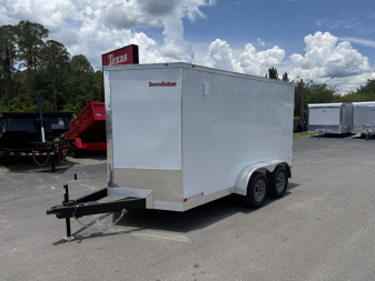 New TX7X12TA2 TEXAS TRAILERS 7' X 12' CARGO / ENCLOSED TRAILER W/ REAR RAMP DOOR & SIDE DOOR