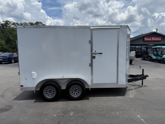 New TX7X12TA2 TEXAS TRAILERS 7' X 12' CARGO / ENCLOSED TRAILER W/ REAR RAMP DOOR & SIDE DOOR