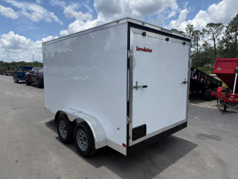 New TX7X12TA2 TEXAS TRAILERS 7' X 12' CARGO / ENCLOSED TRAILER W/ REAR RAMP DOOR & SIDE DOOR