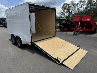 New TX7X12TA2 TEXAS TRAILERS 7' X 12' CARGO / ENCLOSED TRAILER W/ REAR RAMP DOOR & SIDE DOOR