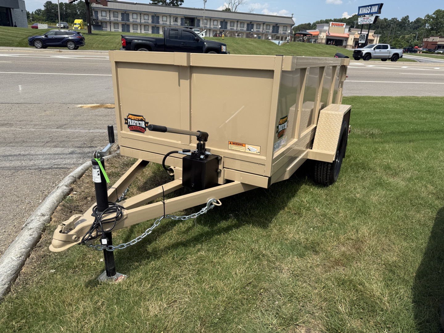 New 2025 Prospector 4X8 MANUAL DUMP 24" SIDES Dump Trailer