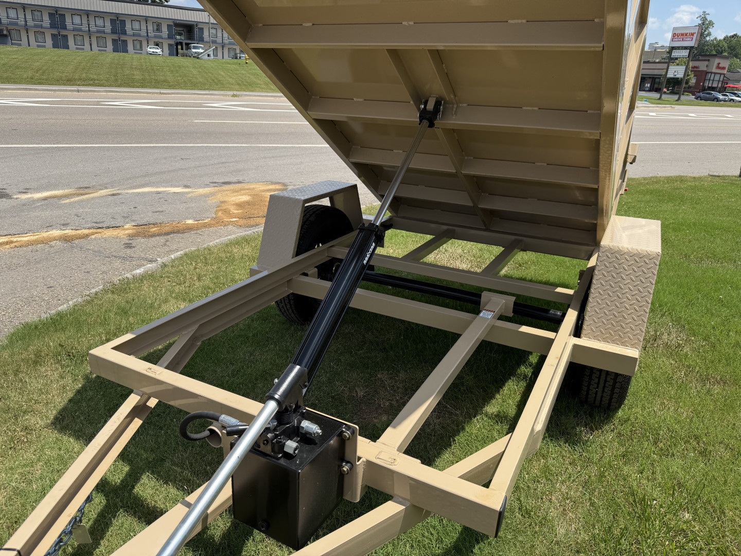 New 2025 Prospector 4X8 MANUAL DUMP 24" SIDES Dump Trailer