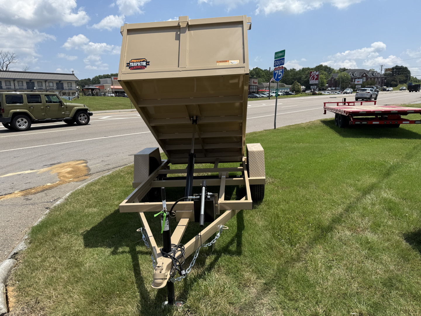 New 2025 Prospector 4X8 MANUAL DUMP 24" SIDES Dump Trailer
